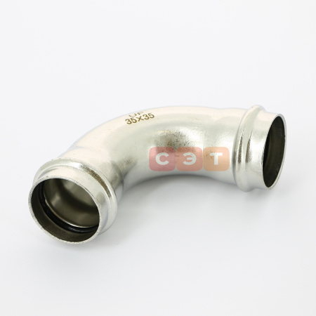 Угол 90° двухраструбный пресс нержавеющий  35 х 35  UniFitt